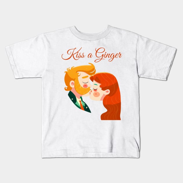 Kiss a Ginger Day Kids T-Shirt by Schizarty